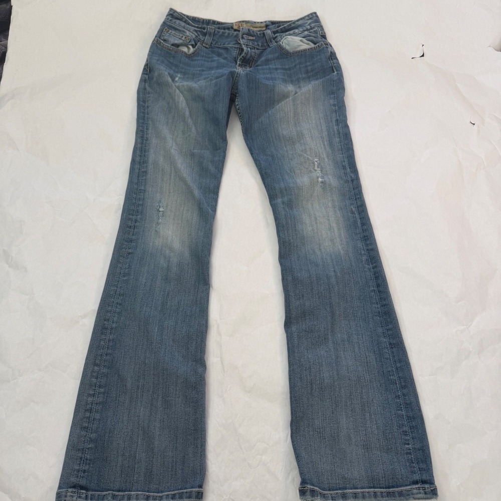 BKE Culture Boutique Womens Bootcut Jeans Faded Wash Distressed Embellished‎ 29